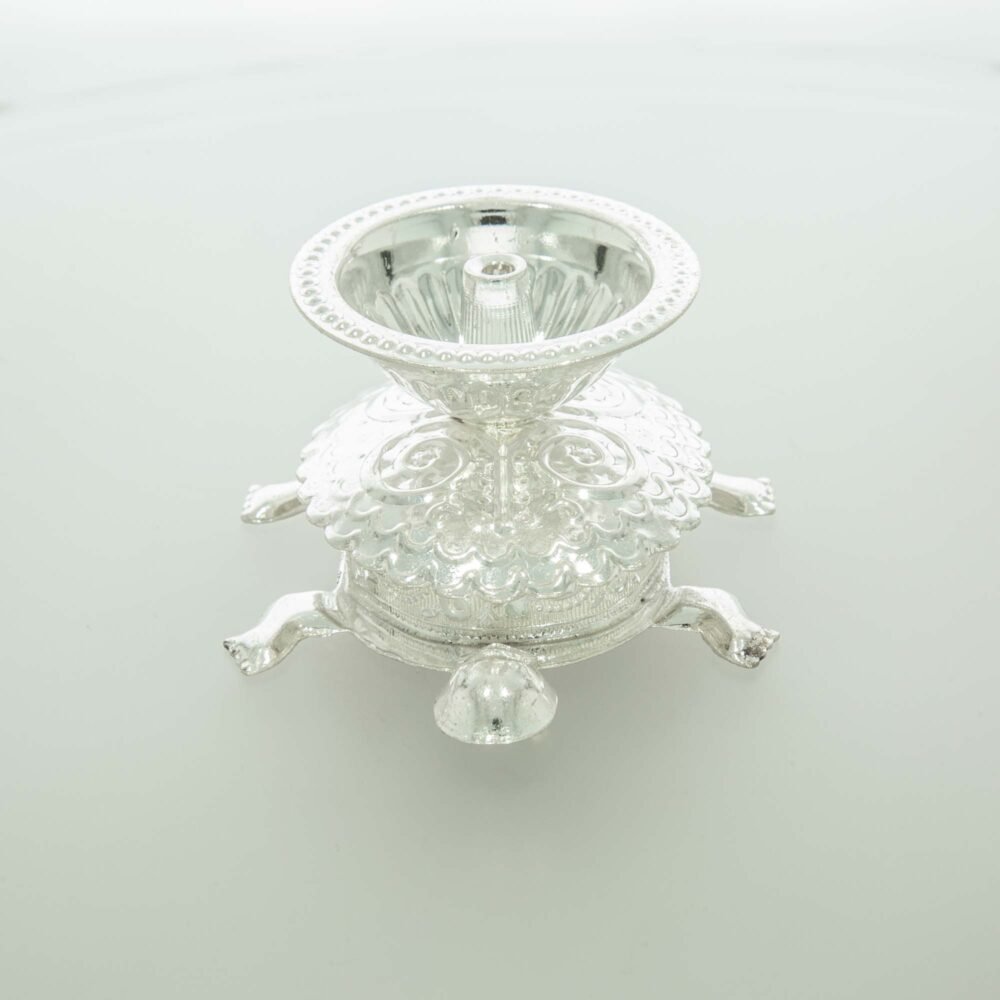 Silver Turtle Shape Diya-223407