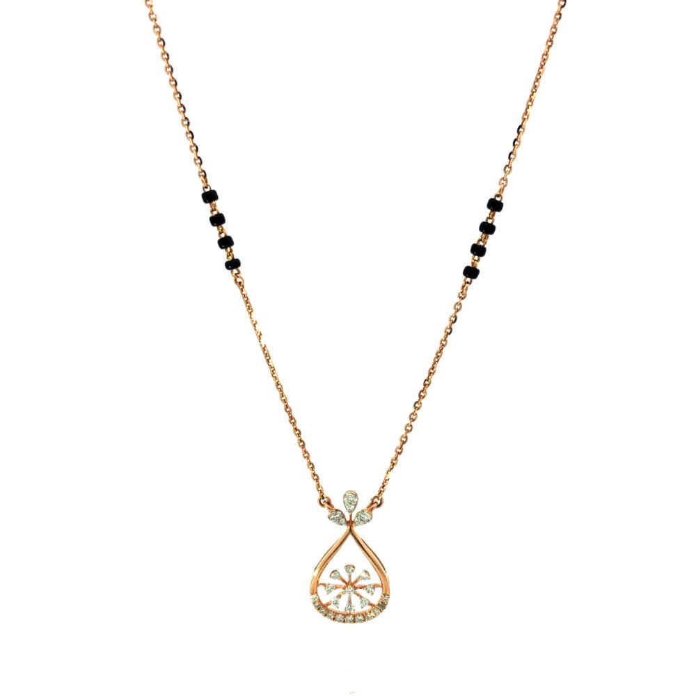 18kt Diamond Merry Go Drop Mangalsutra In Rosegold-227315