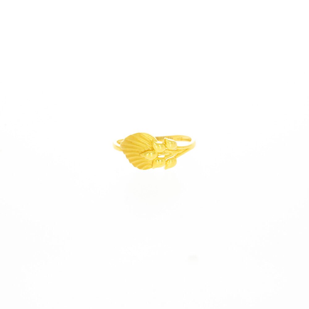 Designer Leafy Shape 22kt Gold Ring-223900