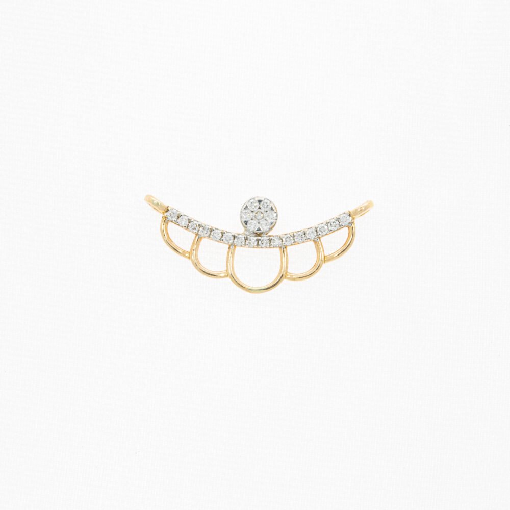 Mangalsutra Pendant In Diamonds With Scalups Design-226161