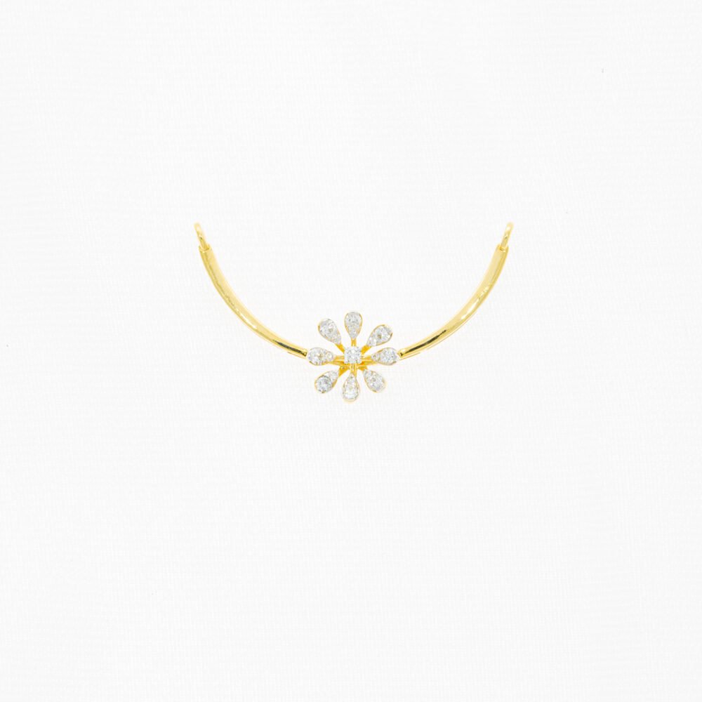 Simple 18kt diamond mangalsutra pendant-226209