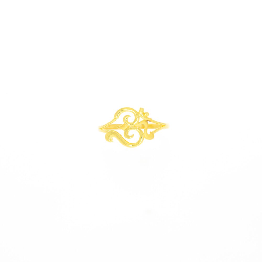 Auspicious Om Design 22kt Gold Ring-223932