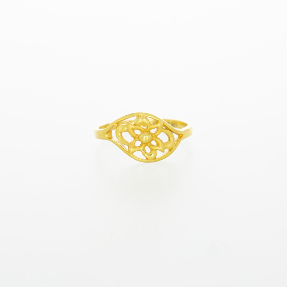 Simple Flower 22kt Gold Ring-223912