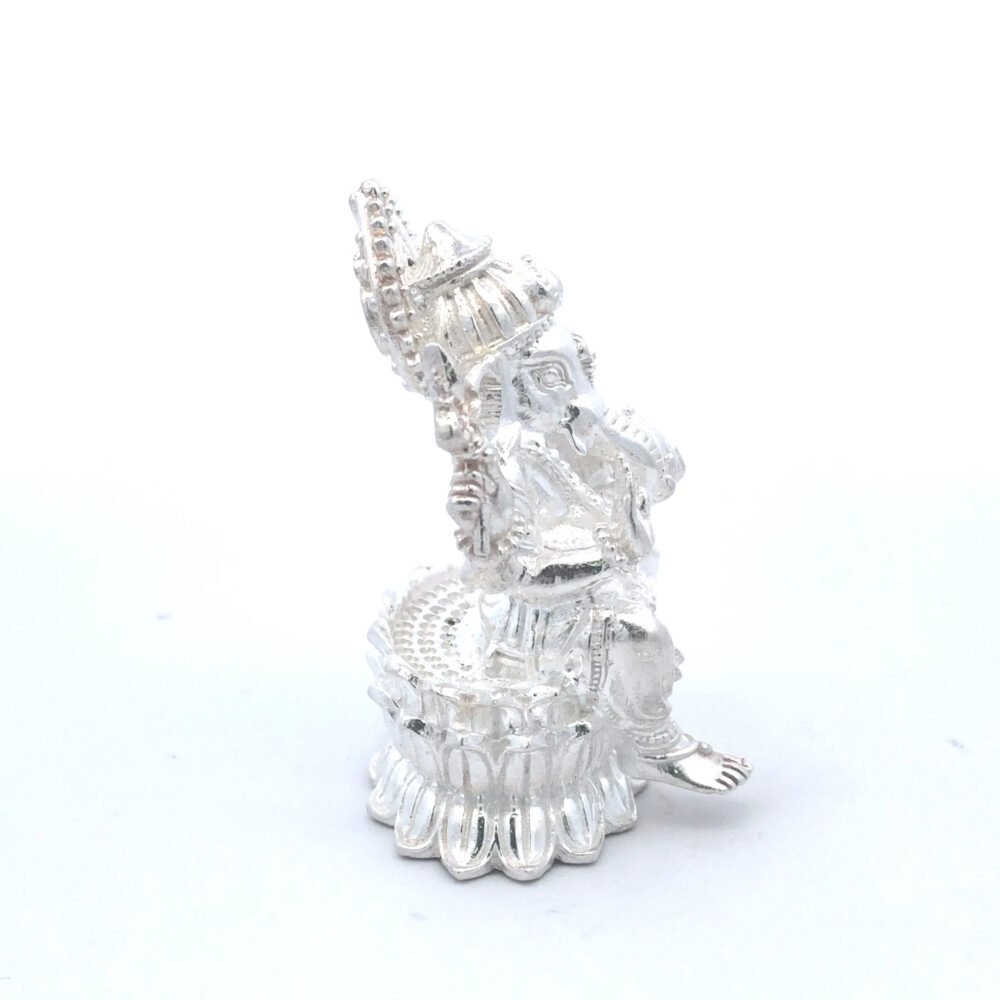 Pure silver ganesh idol for pooja-207599 - Image 3