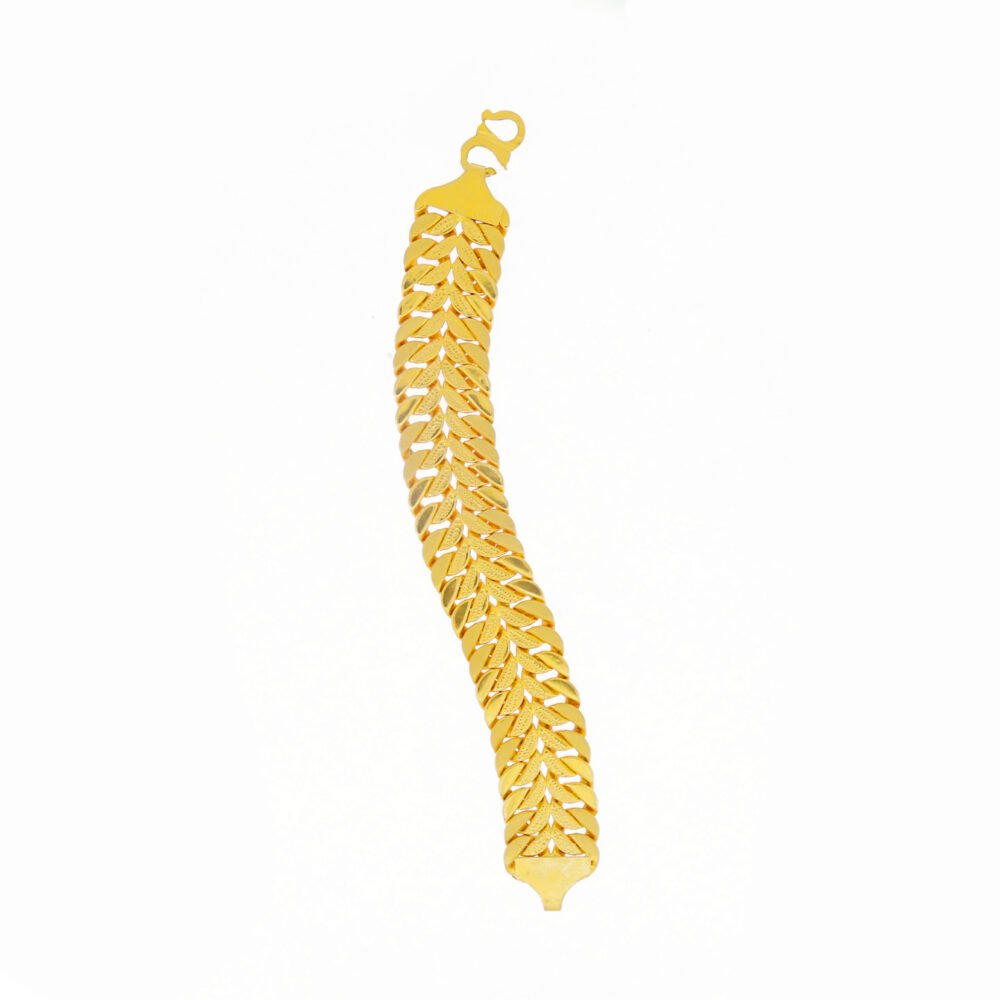 22k Charming Thick Gold Bracelet For Men-209840