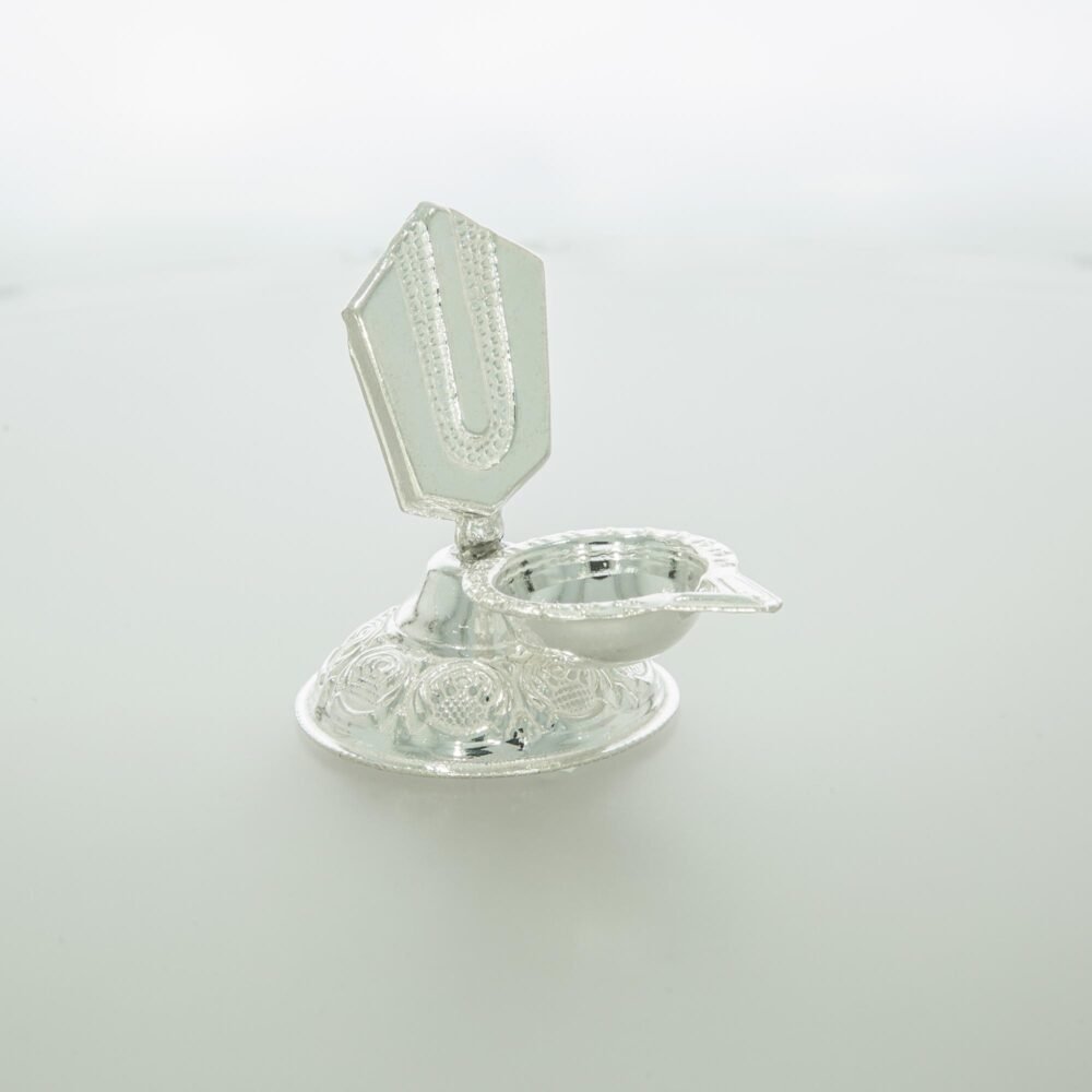 Silver Fancy Design Table Diya-223409 - Image 2