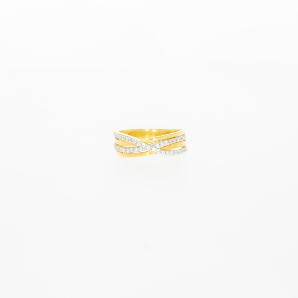 Crisscross Charisma 22kt Gold Ring-223930