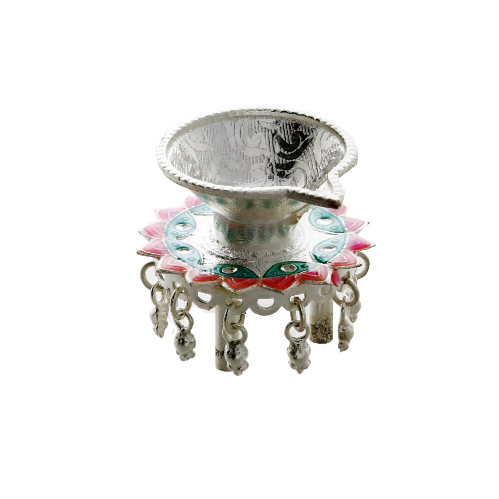 Unique Standing Silver Diya For Gifting-207380 - Image 2