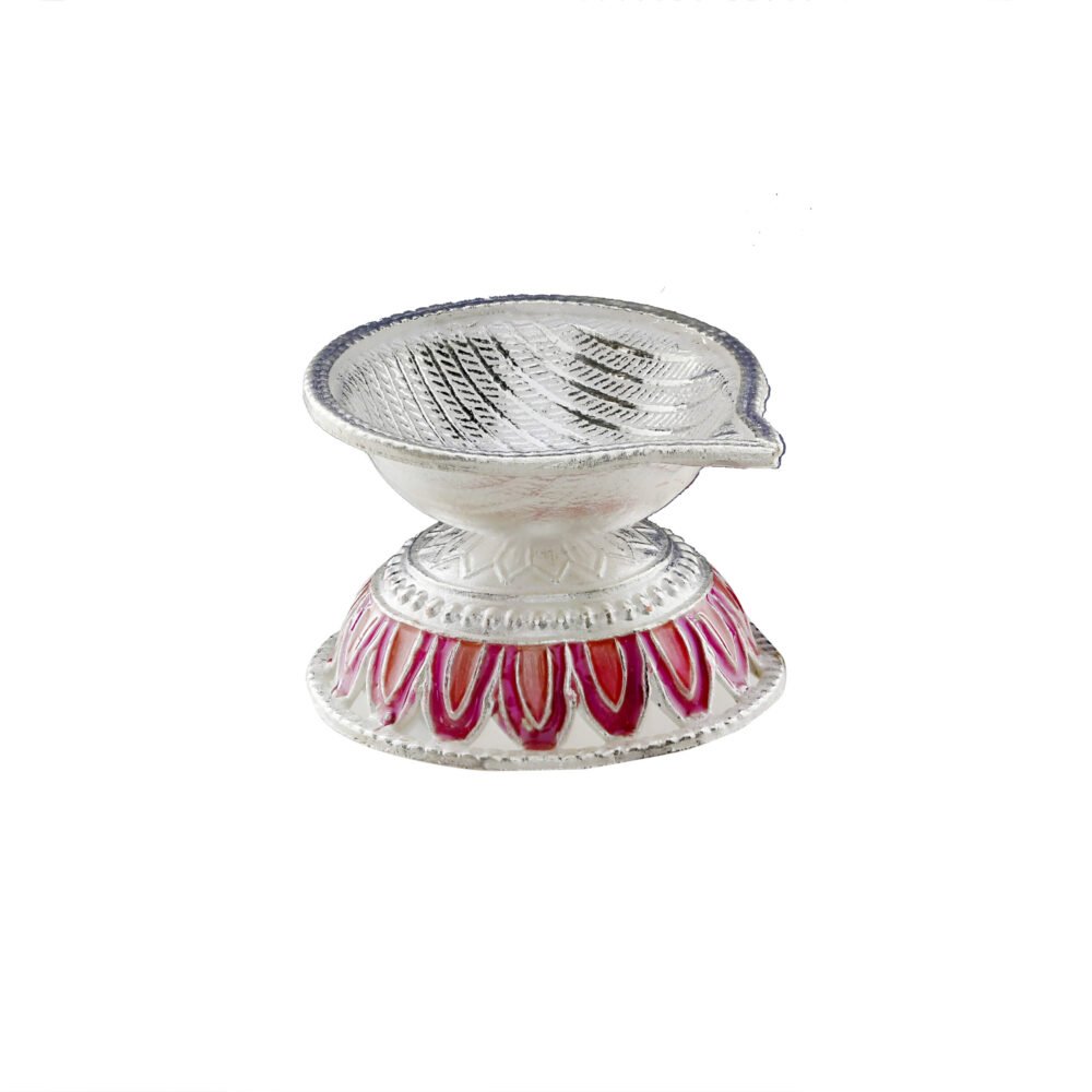 Silver fancy diya for gifting-207377 - Image 2