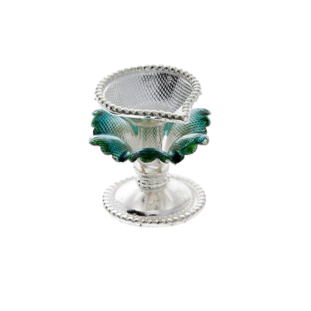 Standing Floral Fancy Small Silver Deepam-207378